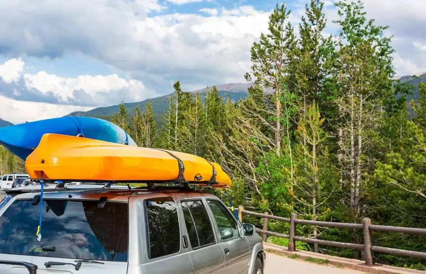 Transporting kayaks on an SUV